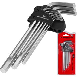 Lange inbussleutelset 9-delig 1,5-10 mm S2 staal