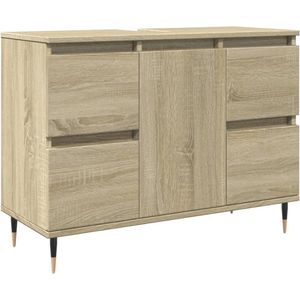 vidaXL - Badkamerkast - 80x33x60 - cm - bewerkt - hout - sonoma - eikenkleurig