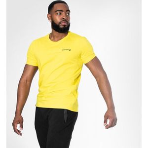 Body & Fit Essential Casual T-Shirt - Sportshirt Heren - Fitness Top Mannen – Maat XXL - Geel