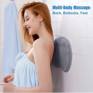 Rug en Voeten Scrubber Douche - Donker Grijs - Antraciet - Rug Borstel - Zuignappen - Zelfklevend - Voeten Borstel - Lichaamsborstel - Grijs