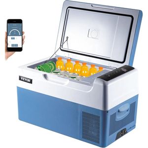 Auto koelkast - Draagbare kleine - Koelkast diepvriezer - Mini elektrische - Koeler voor het rijden reizen vissen outdoor - 22L compressor - Blauw