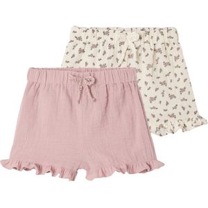 Bermuda's - Set van 2 Geboorteshorts - 1 Effen en 1 Bedrukt - Katoen