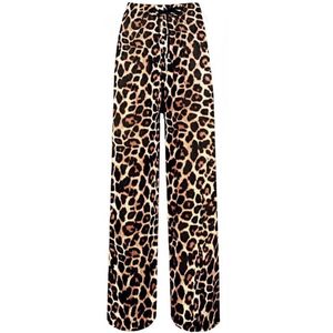 Wijde Damesbroek - Luipaardprint - Bruin/Zwart - Elegant Fit S/M