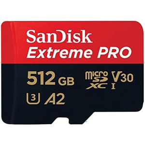 High-Performance 512GB MicroSDXC UHS-I Card - A2 App Performance, 200MB/s Read Speed, 30 Year Warranty