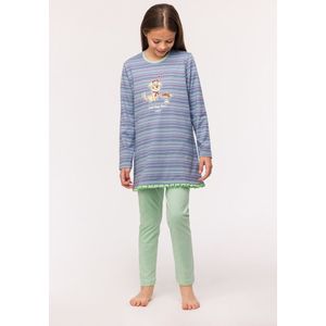 Woody pyjama meisjes - labradoodle - streep - 242-10-BLB-S/961 - maat 140