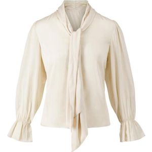 Zusss Blouse Satijn Top Met Strik 0304 222 1016 Beige Dames Maat - XS
