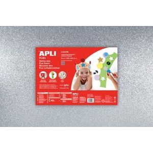 Apli Kids EVA Foam vellen 60 x 40 cm Glitter metallic zilver - 3 vel