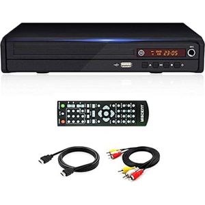 DVD Speler met HDMI - DVD Speler - DVD Speler HDMI - DVD Speler Laptop - Zwart - 1080P - Inclusief HDMI Kabel - Met afstandsbediening - DVD en CD speler - Compact