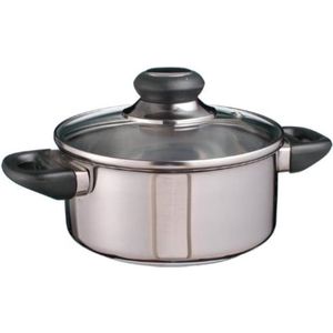 Kookpan, braadpan, pan van roestvrij staal, geschikt voor inductie, Ø ca. 16 cm
