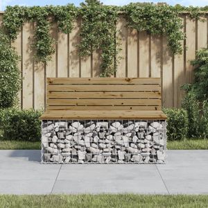 The Living Store Tuinbank - Gabion - Geïmpregneerd grenenhout - 103 x 70 x 65 cm - Stabiele basis - Compact ontwerp - Geschikt voor tuin - patio - Draagvermogen 110 kg - Montage vereist