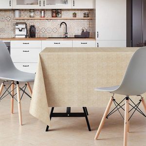 Waterdicht PVC Veeg Schoon Tafelkleed - Rechthoekig 78x55 inch - In reliëf Eenkleurig Tafelkleed - Waterdichte Tafelhoes voor Buitengebruik - Afveegbaar - Beige