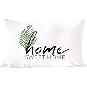 Sierkussen - Home Sweet Home Quotes Plant - Multicolor - 30 Cm X 50 Cm