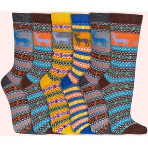 Hygge sokken | Scandinavische sokken | Diverse kleuren | 6 paar