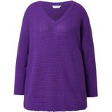 MIAMODA MIAMODA - Dames - Pullover poncho-look V-hals - Violet - Maat 42+