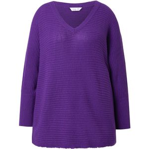 MIAMODA MIAMODA - Dames - Pullover poncho-look V-hals - Violet - Maat 42+