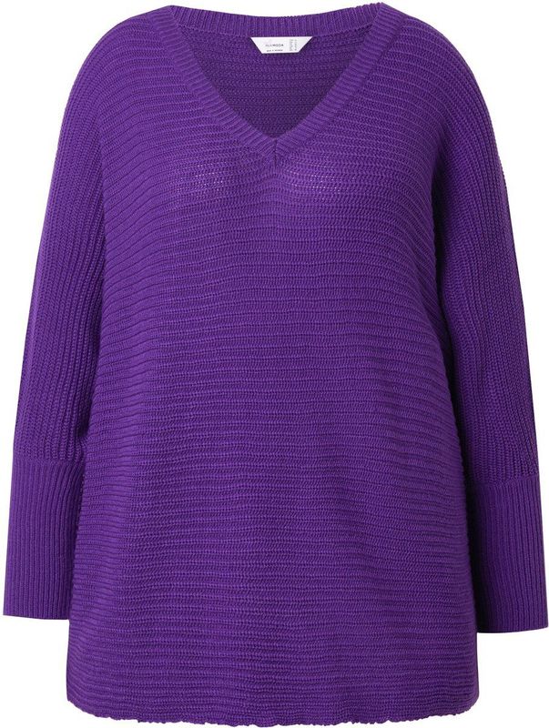 MIAMODA MIAMODA - Dames - Pullover poncho-look V-hals - Violet - Maat 42+