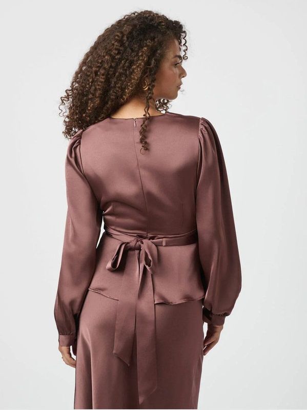 Neo Noir - Rista Heavy Sateen Blouse - Dark Rose