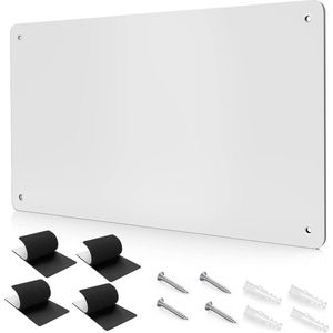 43,5 x 30 cm wit metalen magneetbord - magneetwand voor het weergeven van magneetletters, cijfers, dieren, gedichten, kruidenpotjes, notities, foto's, geschikt voor keuken, cabine, kast