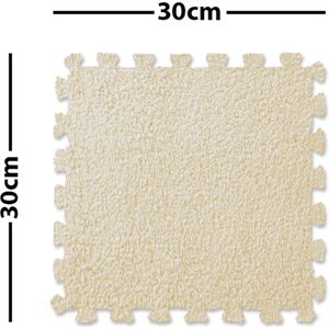 Pluche tapijttegel - Zand - Tapijttegel - Vloer - Kinderkamer - Speelkamer - 10 stuks