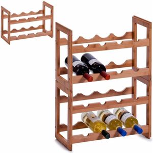 Zeller Present Houten wijnrek stapelbaar - 13564 - Stapelbaar & Duurzaam