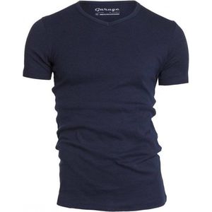 Garage 302 - Semi Bodyfit T-shirt V- hals korte mouw navy