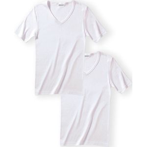 Damart - Set van 2 T-shirts met V-hals en korte mouwen, Essential zuiver gekamd katoen - Heren - Wit - (126-133) 3XL