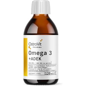 OstroVit Pharma Omega 3 + ADEK 120 ml - Omega 3 en Vitamine A, D, E, en K - Supplementen