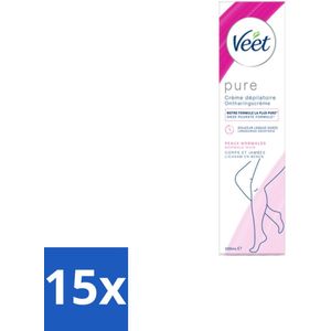 Veet Ontharingscrème Pure Normale Huid 100 ml - Bulkverpakking - 15 stuks