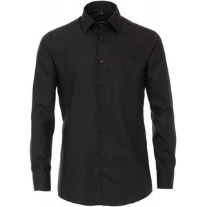 Venti - Heren Overhemd - Poplin - Strijkvrij - Regular fit - Zwart