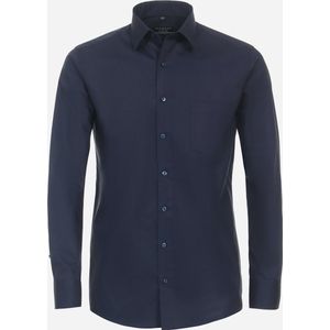 Redmond comfort fit overhemd - popeline - blauw - Strijkvriendelijk - Boordmaat: 45/46