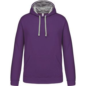 Kariban Hooded sweater met contrasterde capuchon K446 - Purple / Oxford Grey - 4XL