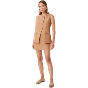 Happinessistanbul Vrouwen Vivid Blue Mini Woven Rok Fn03240