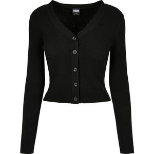 Urban Classics - Short Rib Knit Cardigan - Zwart - 100% Katoen
