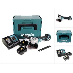 Makita DGA 513 RFJ accu haakse slijper 18V 125mm borstelloos + 2x accu 3.0Ah + lader + Makpac