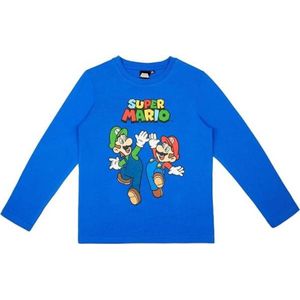 Super Mario t-shirt - blauw - Maat 104 / 4 jaar