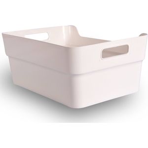 Witte Opbergbox van 100% Gerecycled Plastic | Waterdicht en Duurzaam | 23.5cm x 14cm x 34cm | Ideaal voor Slaapkamer Organizers en Klussenbox