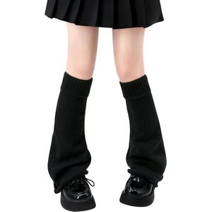 Beenwarmers - 1 paar - Sokken - Winter beenwarmers - Warme beenwarmers - Lange sokken - Kuitsokken - Kniekousen - Gestapelde sokken - Herfst- en wintersokken - gebreide sokken - retro accessoires - zwart