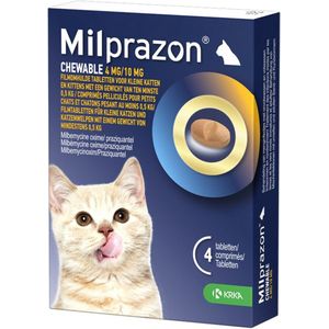 Milprazon Ontworming Kauwtabletten Kleine Kat 4 stuks