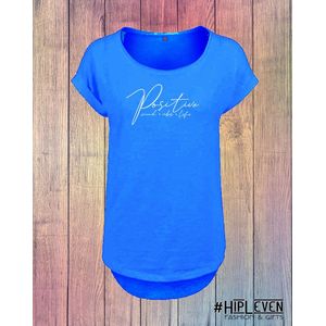 Shirt met print Positive | Jeans blauw / 5XL (54)