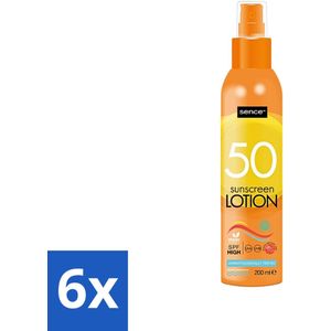 6 x Sence - SPF 50+ - Zonnebrandlotion - Beschermend - 200 ml - Zonbescherming - Zonnebrand - SPF 50 - Zonnecreme - Zonlotion