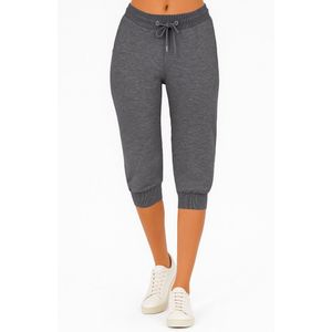 Smith & Solo Capri Broek Dames - korte Joggingbroek - Zomerbroeken - Antraciet - XS