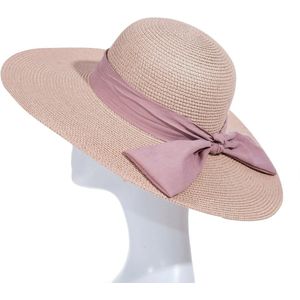 Grace Zonnehoed Dames - UV Werend - Papieren hoed - Zomerhoed heren - Met ornamenten - 40 cm - Roze