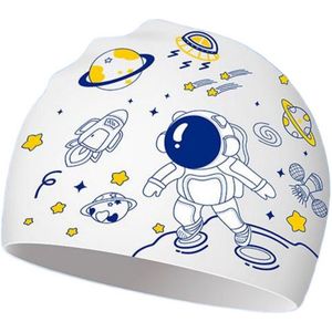Kinderbadmuts - Kinder siliconen badmuts - Waterdichte cartoon badmuts voor kinderen van 5-12 jaar - Geschikt voor lang en kort haar