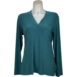 Angelle Milan – Travelkleding voor dames – Effen Zeegroene blouse – Ademend – Kreukvrij – Duurzame Jurk - In 5 maten - Maat XL