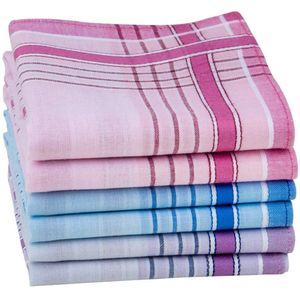 Azomor® Set van 6 Elegante Katoenen Zakdoeken voor Dagelijks Gebruik in Diverse Kleuren