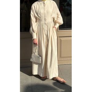 L'Aroz Zachte soepele jurk van stevig modal en polyester - Ecru - Maat 36/38