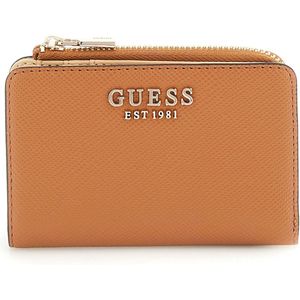 GUESS Portemonnee Laurel II SLG Zip Around Card Case Light Cognac Lichtbruin