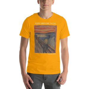 Famous Piece - Kunst T-shirt - Edvard Munch 'The Scream' - Unisex - Goud - S