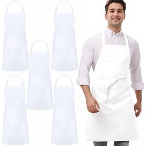 Ibenzoa® Professionele Witte Schortenset van 5 Stuks voor Diverse Toepassingen in Horeca en Thuisgebruik