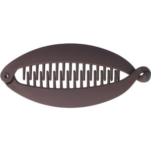 Haarsoires Haarspeld Bananenklem 14cm - Staartklem - Basic - Matte Kleur - Donkerbruin - Haarclip - Langwerpige Staart Haarklem - Banana Clip - Hair Clip - Decoratieve Haaraccessoire